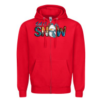 Red Let It Snow Snowman Zipper Hoodie - RanaPortraitStore