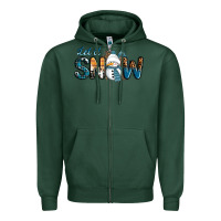 Sports Green Let It Snow Snowman Zipper Hoodie - RanaPortraitStore