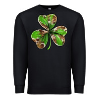 Black Cowhide leopard shamrock 4th of july Premium Sweatshirt - Neo Western
