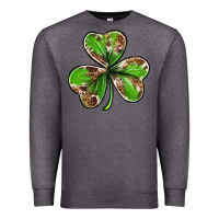 Charcoal Heather Cowhide leopard shamrock 4th of july Premium Sweatshirt - Neo Western