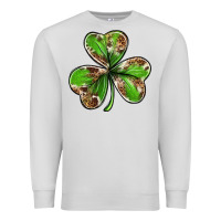 Dove Grey Cowhide leopard shamrock 4th of july Premium Sweatshirt - Neo Western