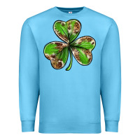 Ocean Blue Cowhide leopard shamrock 4th of july Premium Sweatshirt - Neo Western
