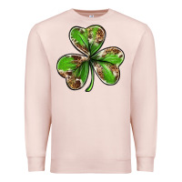 Pale Pink Cowhide leopard shamrock 4th of july Premium Sweatshirt - Neo Western