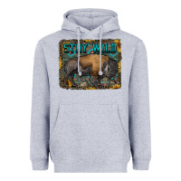Heather Grey stay wild aztec bison Heavyweight Hoodie - RanaPortraitStore