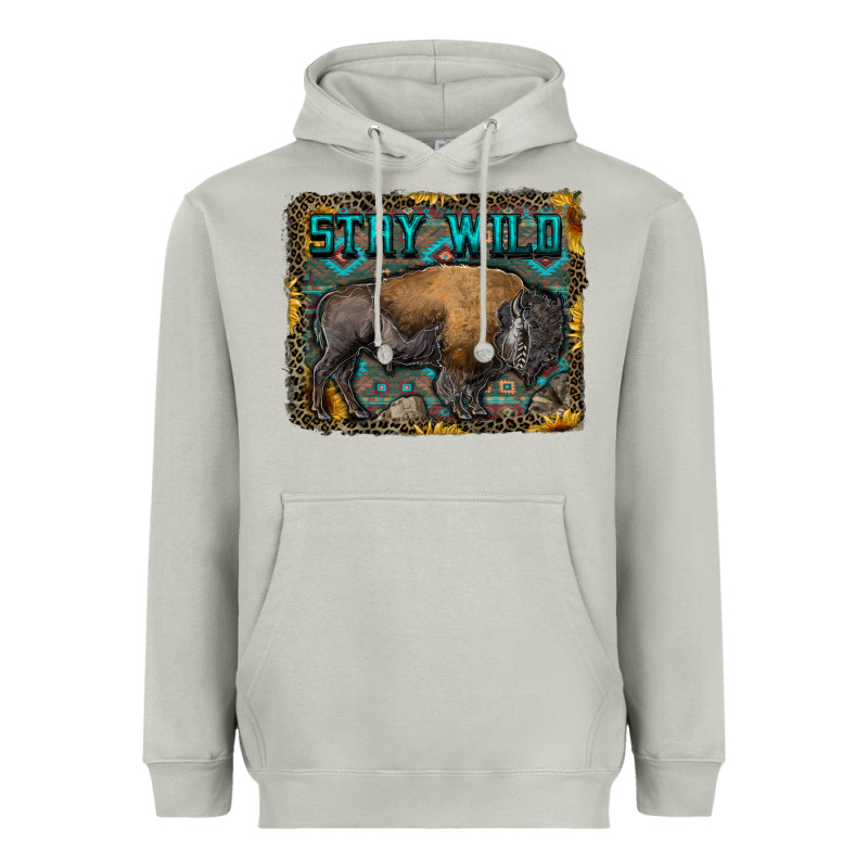 Stay Wild Aztec Bison Heavyweight Hoodie by RanaPortraitStore | Teevron