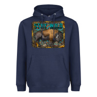 Navy stay wild aztec bison Heavyweight Hoodie - RanaPortraitStore