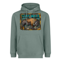 Sage stay wild aztec bison Heavyweight Hoodie - RanaPortraitStore