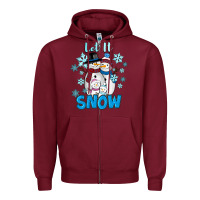 Burgundy Let It Snow Zipper Hoodie - RanaPortraitStore