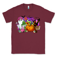 Burgundy Halloween ghost and jack o lantern Classic Tee - RanaPortraitStore