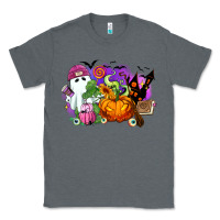 Charcoal Heather Halloween ghost and jack o lantern Classic Tee - RanaPortraitStore