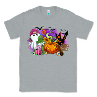 Heather Grey Halloween ghost and jack o lantern Classic Tee - RanaPortraitStore