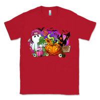 Red Halloween ghost and jack o lantern Classic Tee - RanaPortraitStore