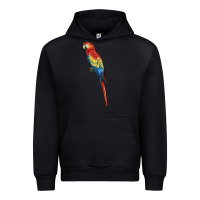 Black Scarlet Macaw Parrot Urban Hoodie - LillyAllenDesigns