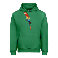 Emerald Scarlet Macaw Parrot Urban Hoodie - LillyAllenDesigns