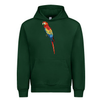 Forest Green Scarlet Macaw Parrot Urban Hoodie - LillyAllenDesigns