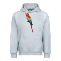 Heather Grey Scarlet Macaw Parrot Urban Hoodie - LillyAllenDesigns