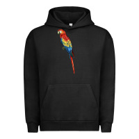 Pigment Black Scarlet Macaw Parrot Urban Hoodie - LillyAllenDesigns