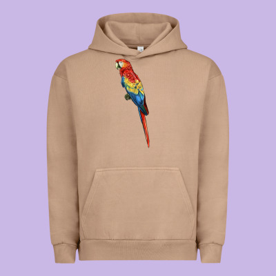 Scarlet Macaw Parrot Urban Hoodie Designed By Lillyallendesigns