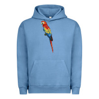 Pigment Pebble Blue Scarlet Macaw Parrot Urban Hoodie - LillyAllenDesigns