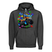 Charcoal Heather monster truck au some Zipper Hoodie - Zillion Design Studio