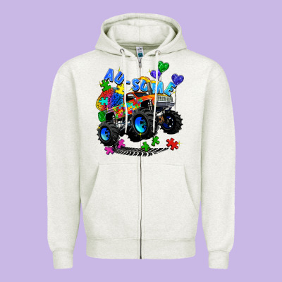 Monster Truck Au Some Zipper Hoodie Designed By Zillion Design Studio
