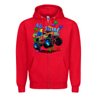 Red monster truck au some Zipper Hoodie - Zillion Design Studio