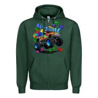 Sports Green monster truck au some Zipper Hoodie - Zillion Design Studio