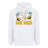 White Boo Bees Heavyweight Hoodie - texasbilliewilder