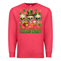 Cardinal Dead inside but feeling lucky st. patricks day Premium Sweatshirt - Neo Western
