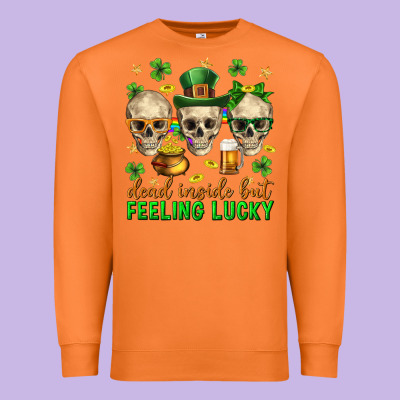 Dead Inside But Feeling Lucky St. Patricks Day Premium Sweatshirt Designed By Neo Western