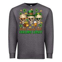 Charcoal Heather Dead inside but feeling lucky st. patricks day Premium Sweatshirt - Neo Western