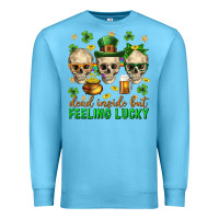 Ocean Blue Dead inside but feeling lucky st. patricks day Premium Sweatshirt - Neo Western