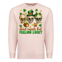 Pale Pink Dead inside but feeling lucky st. patricks day Premium Sweatshirt - Neo Western