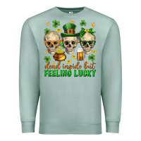 Seafoam Dead inside but feeling lucky st. patricks day Premium Sweatshirt - Neo Western