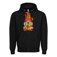 Black western gnome with sunflowers Zipper Hoodie - texasbilliewilder