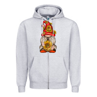 Heather Grey western gnome with sunflowers Zipper Hoodie - texasbilliewilder