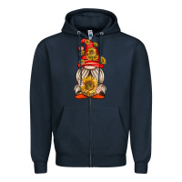 Navy western gnome with sunflowers Zipper Hoodie - texasbilliewilder