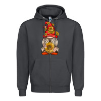 Smoke western gnome with sunflowers Zipper Hoodie - texasbilliewilder