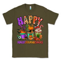 Army Green Happy Hallothanksmas coffee cups Classic Tee - RanaPortraitStore