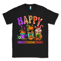 Black Happy Hallothanksmas coffee cups Classic Tee - RanaPortraitStore