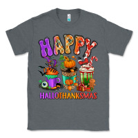 Charcoal Heather Happy Hallothanksmas coffee cups Classic Tee - RanaPortraitStore