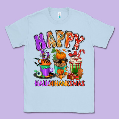 Happy Hallothanksmas Coffee Cups Classic Tee Designed By Ranaportraitstore
