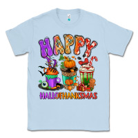 Dusty Blue Happy Hallothanksmas coffee cups Classic Tee - RanaPortraitStore