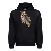 Black Great Horned Owl Urban Hoodie - LillyAllenDesigns