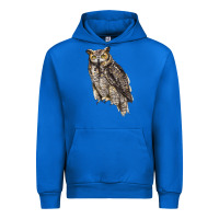 Cobalt Great Horned Owl Urban Hoodie - LillyAllenDesigns