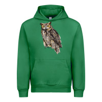 Emerald Great Horned Owl Urban Hoodie - LillyAllenDesigns