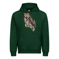 Forest Green Great Horned Owl Urban Hoodie - LillyAllenDesigns