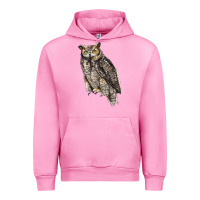 Fuchsia Pink Great Horned Owl Urban Hoodie - LillyAllenDesigns