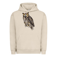 Pigment French Oak Great Horned Owl Urban Hoodie - LillyAllenDesigns