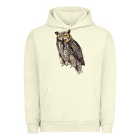 Pigment Pistachio Great Horned Owl Urban Hoodie - LillyAllenDesigns